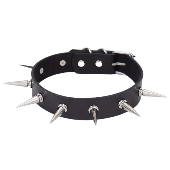 Black Spiked Collar - Picture 3 of 3